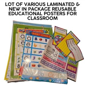 VARIOUS LAMINATED REUSABLE EDUCATIONAL POSTERS FOR CLASSROOM/HOMESCHOOL/ETC.